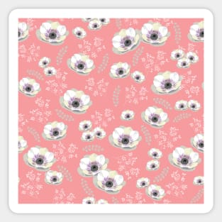 Flowers Pattern (coral) Sticker